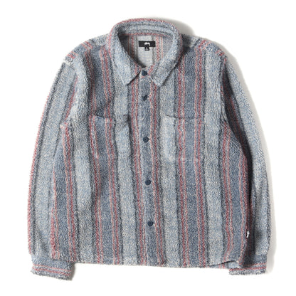 23AW シェルパ フリース ストライプ シャツ(Stripe Sherpa Shirt)