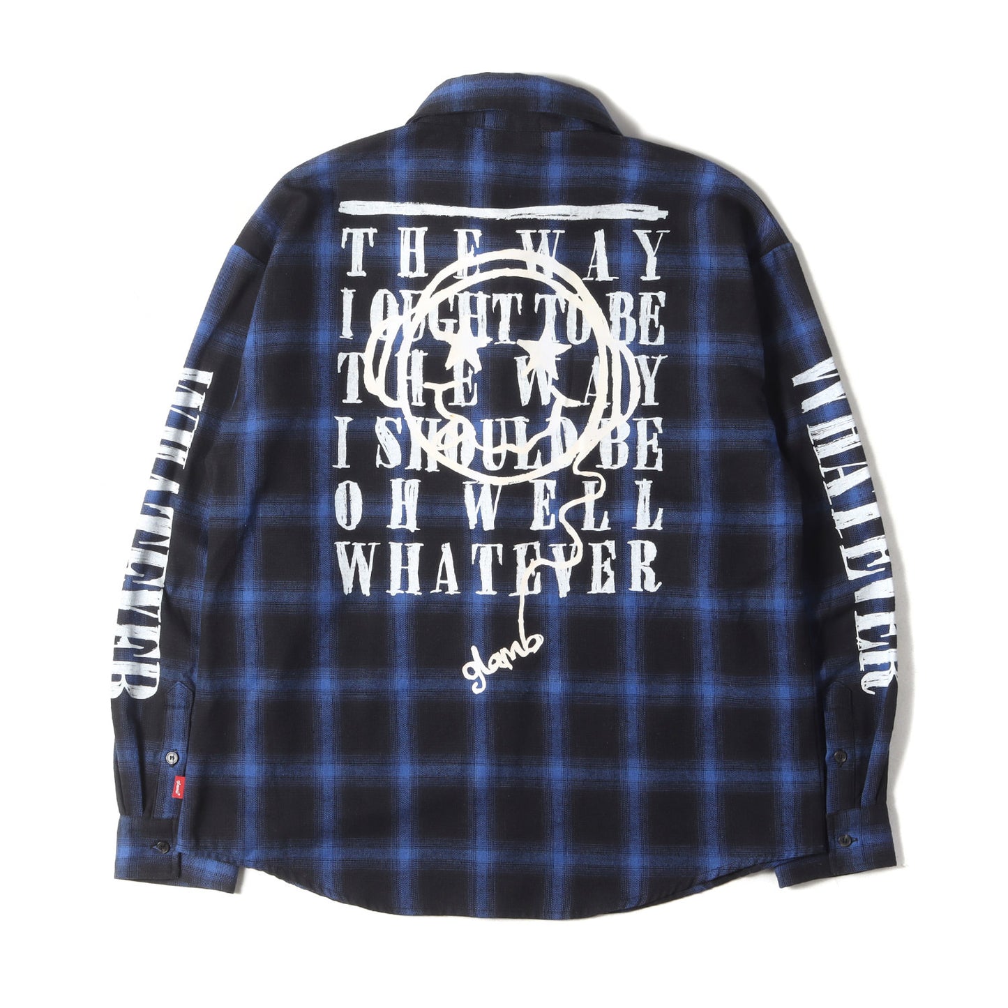 グラフィックプリント オンブレチェック フランネルシャツ