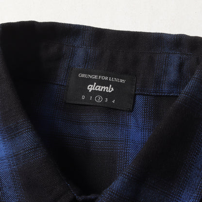 グラフィックプリント オンブレチェック フランネルシャツ