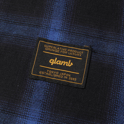 グラフィックプリント オンブレチェック フランネルシャツ