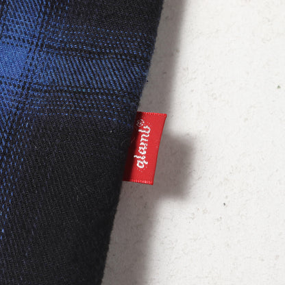 グラフィックプリント オンブレチェック フランネルシャツ