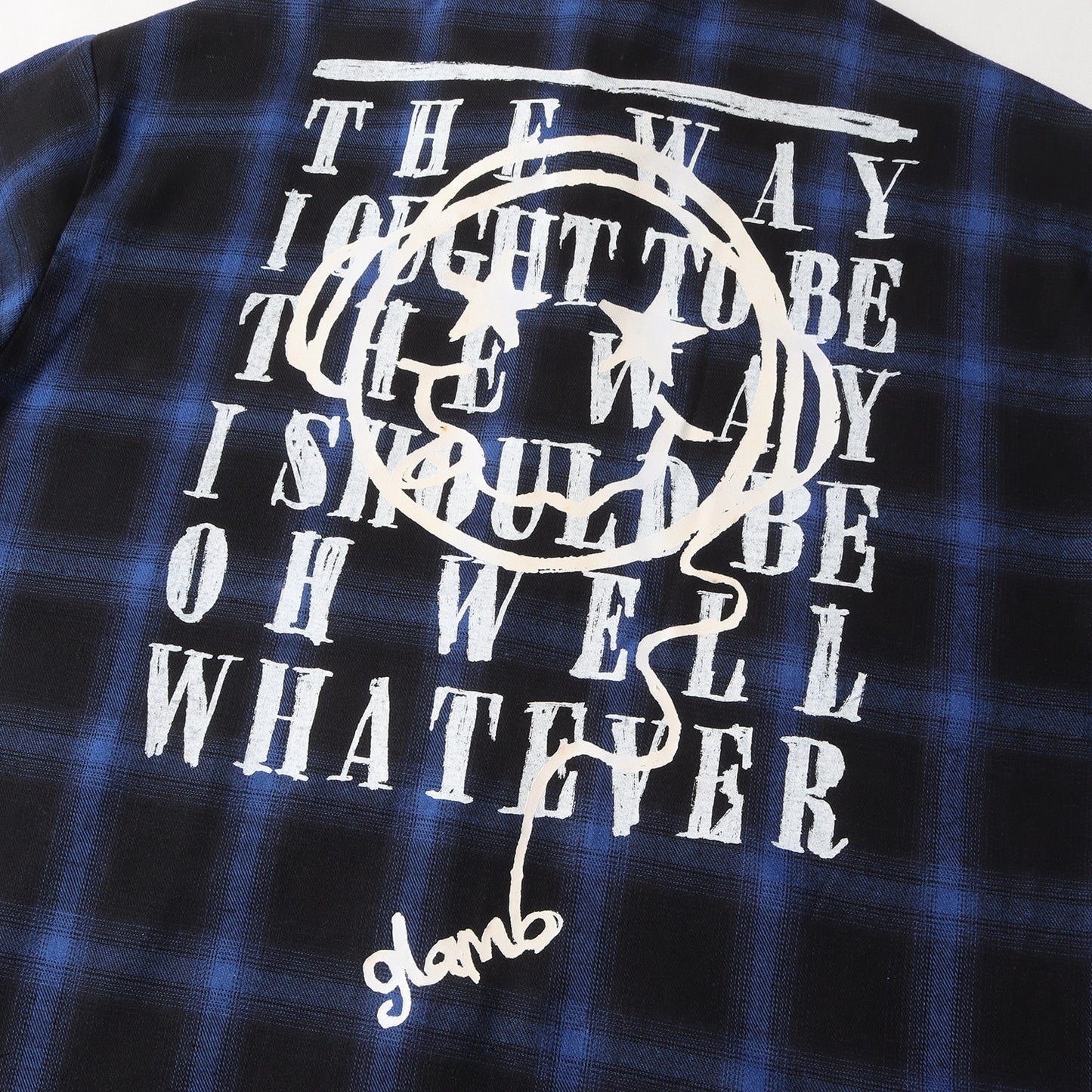 グラフィックプリント オンブレチェック フランネルシャツ