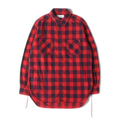ユーズド加工 ブロックチェック フランネルシャツ(block check nel shirt)