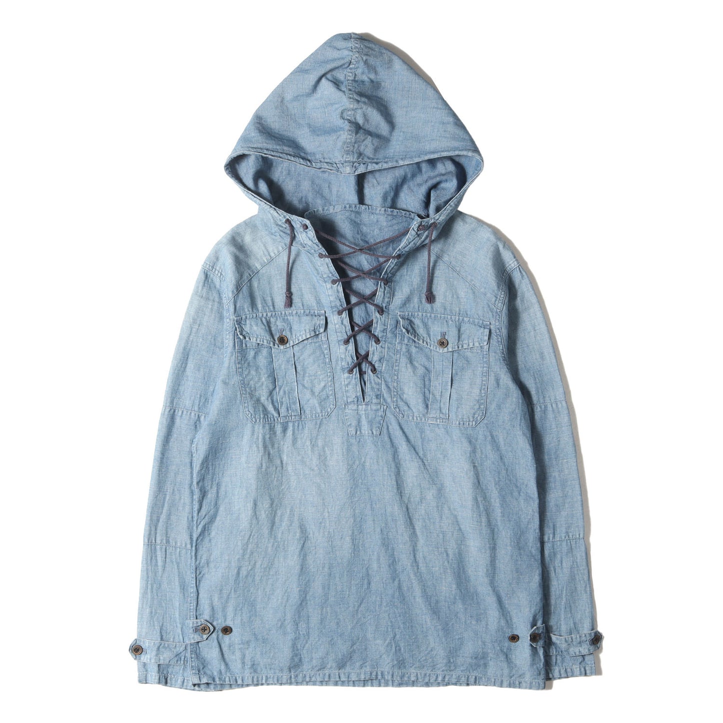 LIMITED EDITION レースアップ プルオーバー シャンブレーシャツ