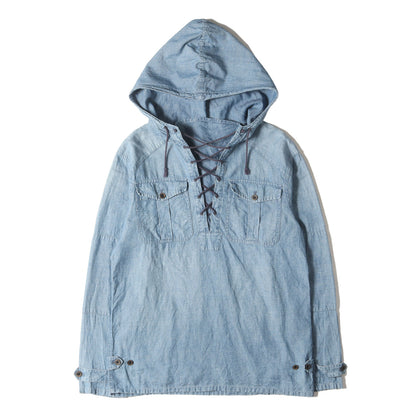 LIMITED EDITION レースアップ プルオーバー シャンブレーシャツ