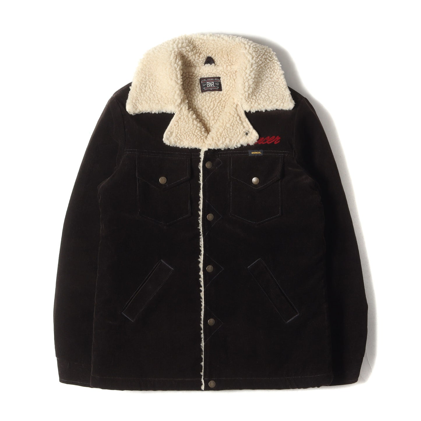 チェーン刺繍ロゴ コーデュロイ ボア ランチジャケット