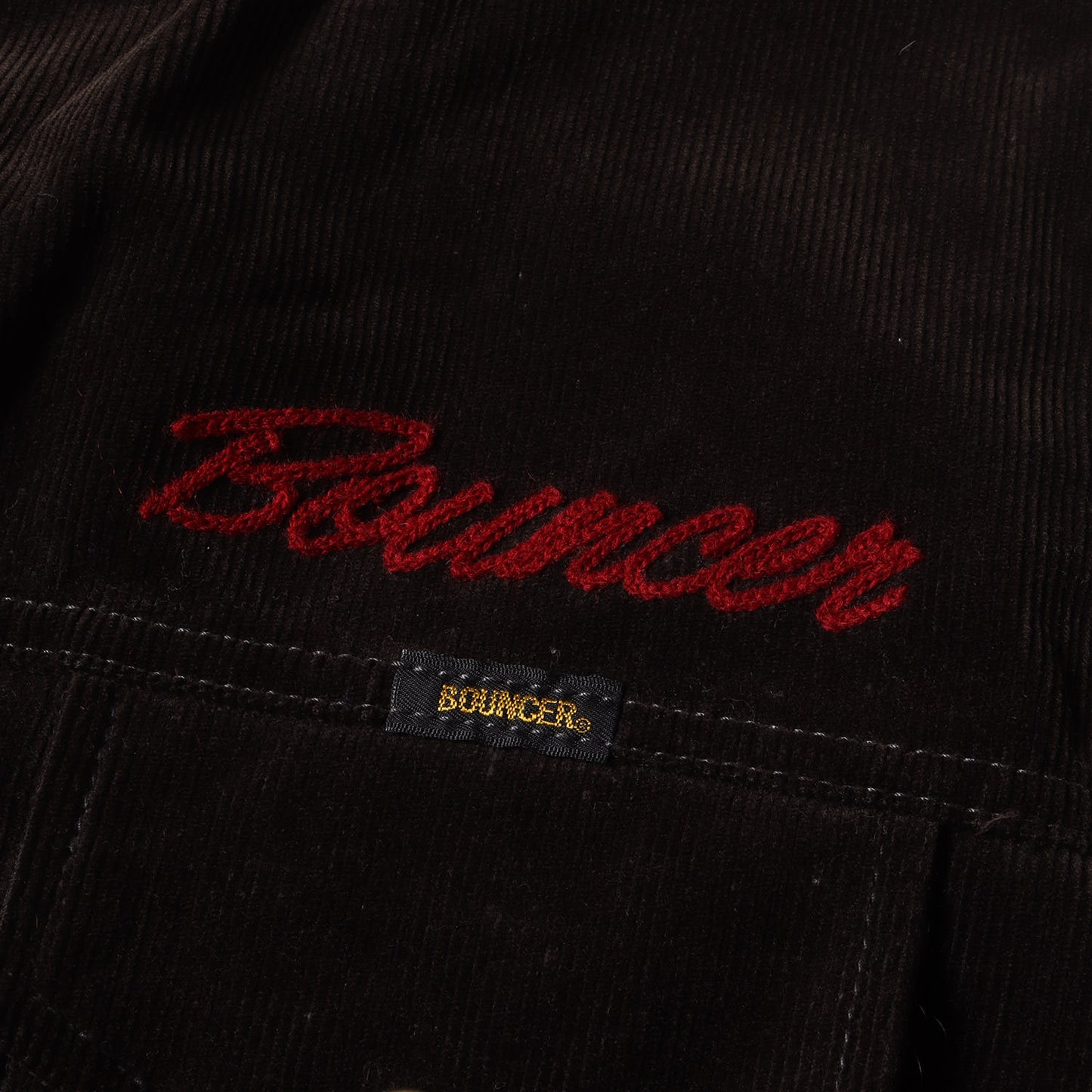 チェーン刺繍ロゴ コーデュロイ ボア ランチジャケット