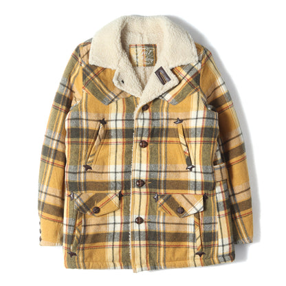 チェック ウール ボア ランチジャケット