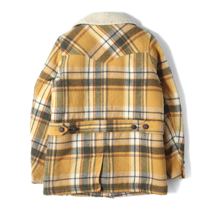 チェック ウール ボア ランチジャケット