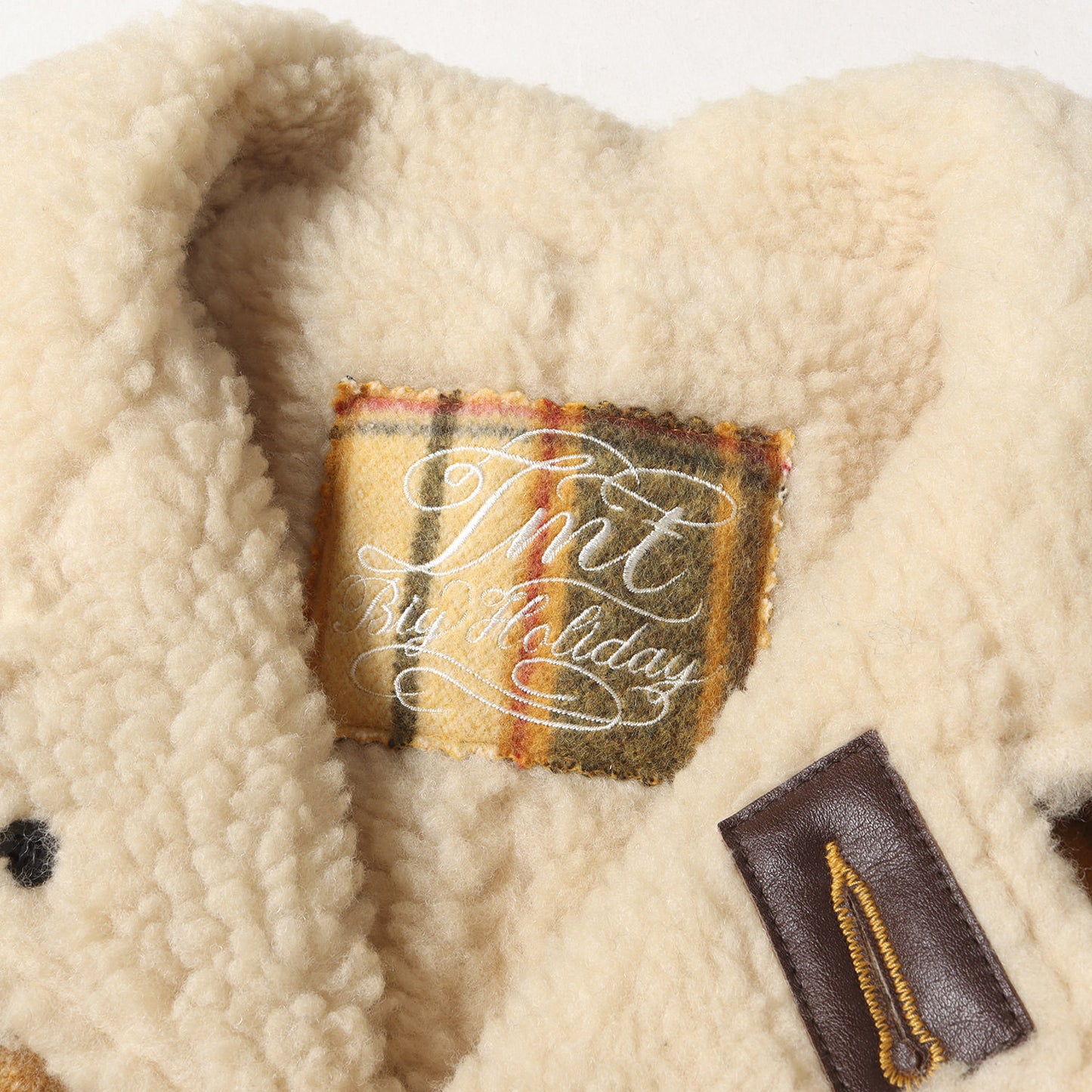 チェック ウール ボア ランチジャケット