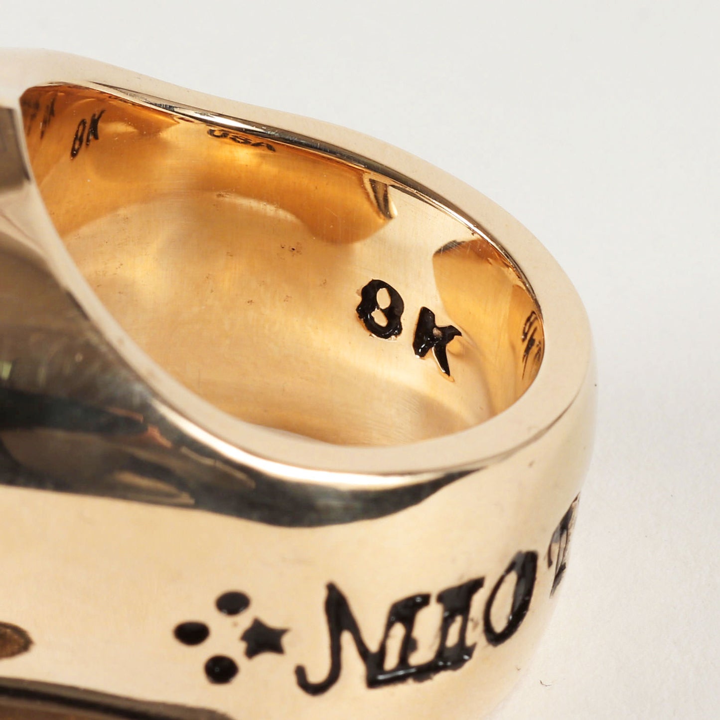 8K ゴールド ダイヤ ホースシュー リング(H.S RING CHICK SIZE GOLD/STONE)