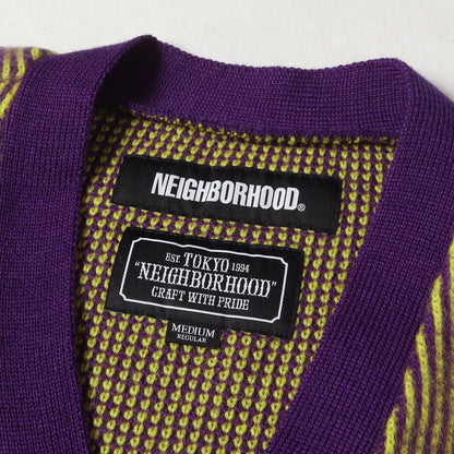 ストライプ ウールニット カーディガン(STRIPE CUBE / W-CARDY. LS)