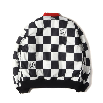 23AW ×fragment design 裏地チェッカー柄 MA-1 ボンバージャケット