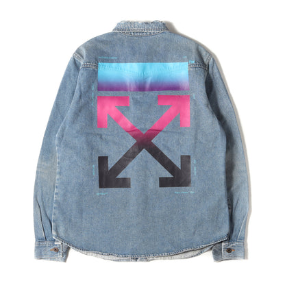 ダメージ加工 グラデーションアロー デニムシャツ(GRADIENT ARROW VINTAGE DENIM SHIRT)