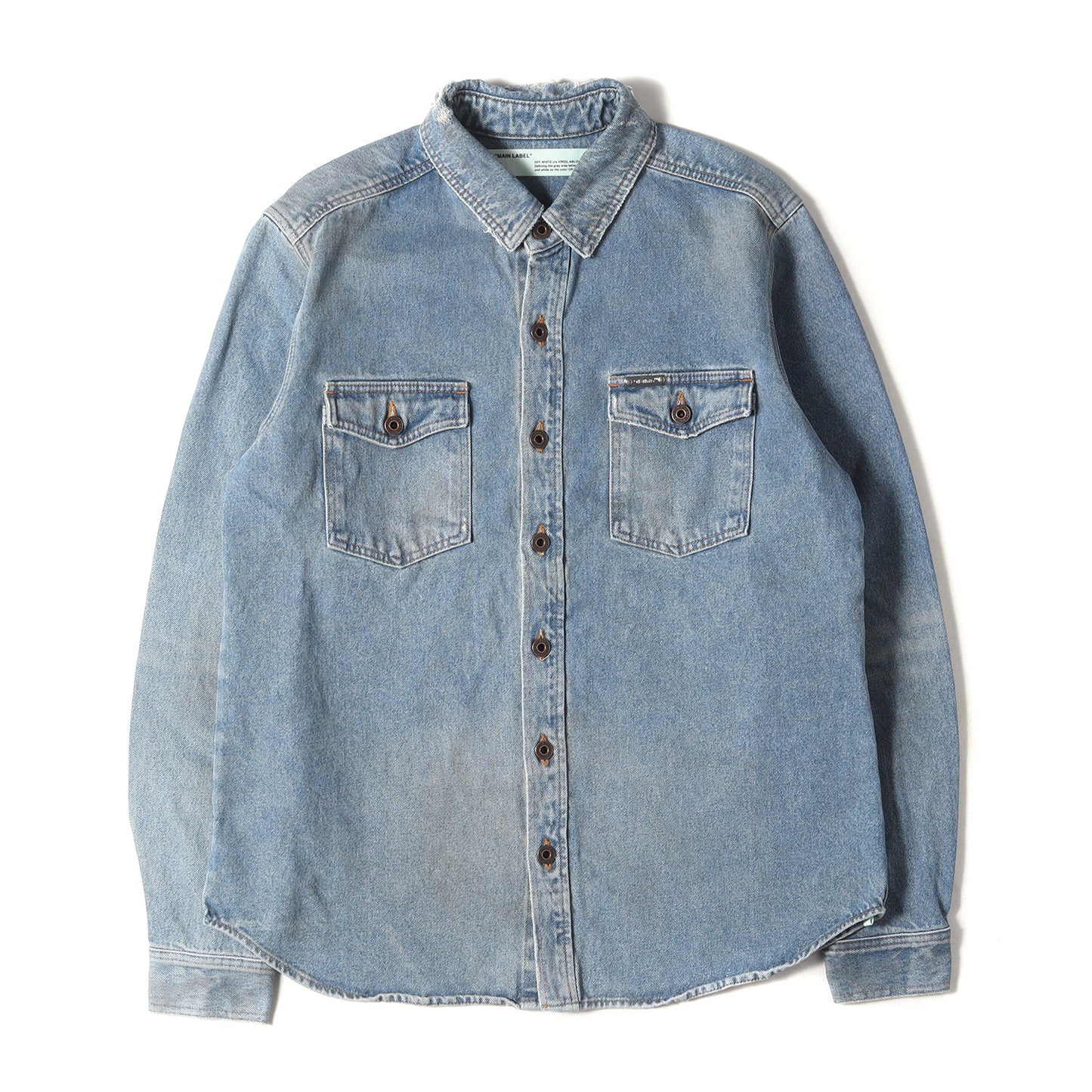 ダメージ加工 グラデーションアロー デニムシャツ(GRADIENT ARROW VINTAGE DENIM SHIRT)