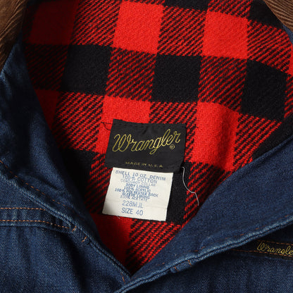 80s 228MLJ 裏地チェック デニムジャケット(USA製)