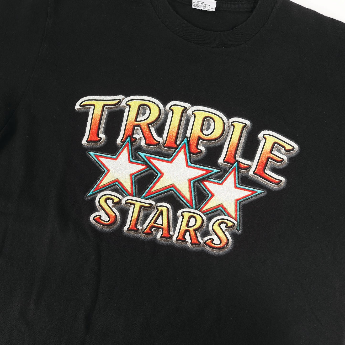TMT (ティーエムティー) 00s TRIPLE STARSロゴ Tシャツ - ブランド古着 