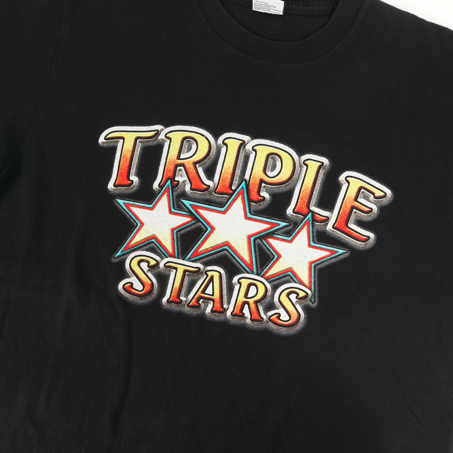 TMT (ティーエムティー) 00s TRIPLE STARSロゴ Tシャツ - ブランド古着 