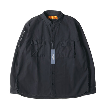 23AW バックサテン ミリタリーシャツ(L/S MILITARY SHIRT)