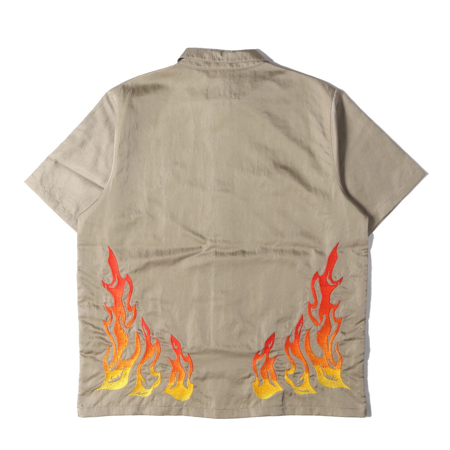 21SS ×TRAVIS SCOTT Cactus Jack JORDAN フレイム刺繍 ナイロン 半袖シャツ(AS M J TS BTN DWN TOP)