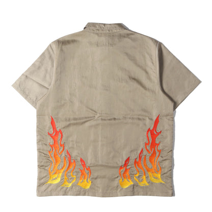 21SS ×TRAVIS SCOTT Cactus Jack JORDAN フレイム刺繍 ナイロン 半袖シャツ(AS M J TS BTN DWN TOP)