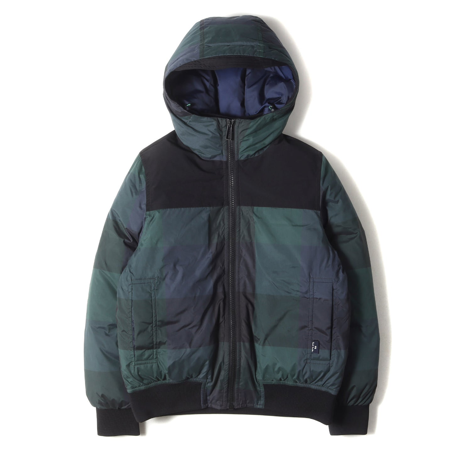 ビッグチェック フード ダウンジャケット