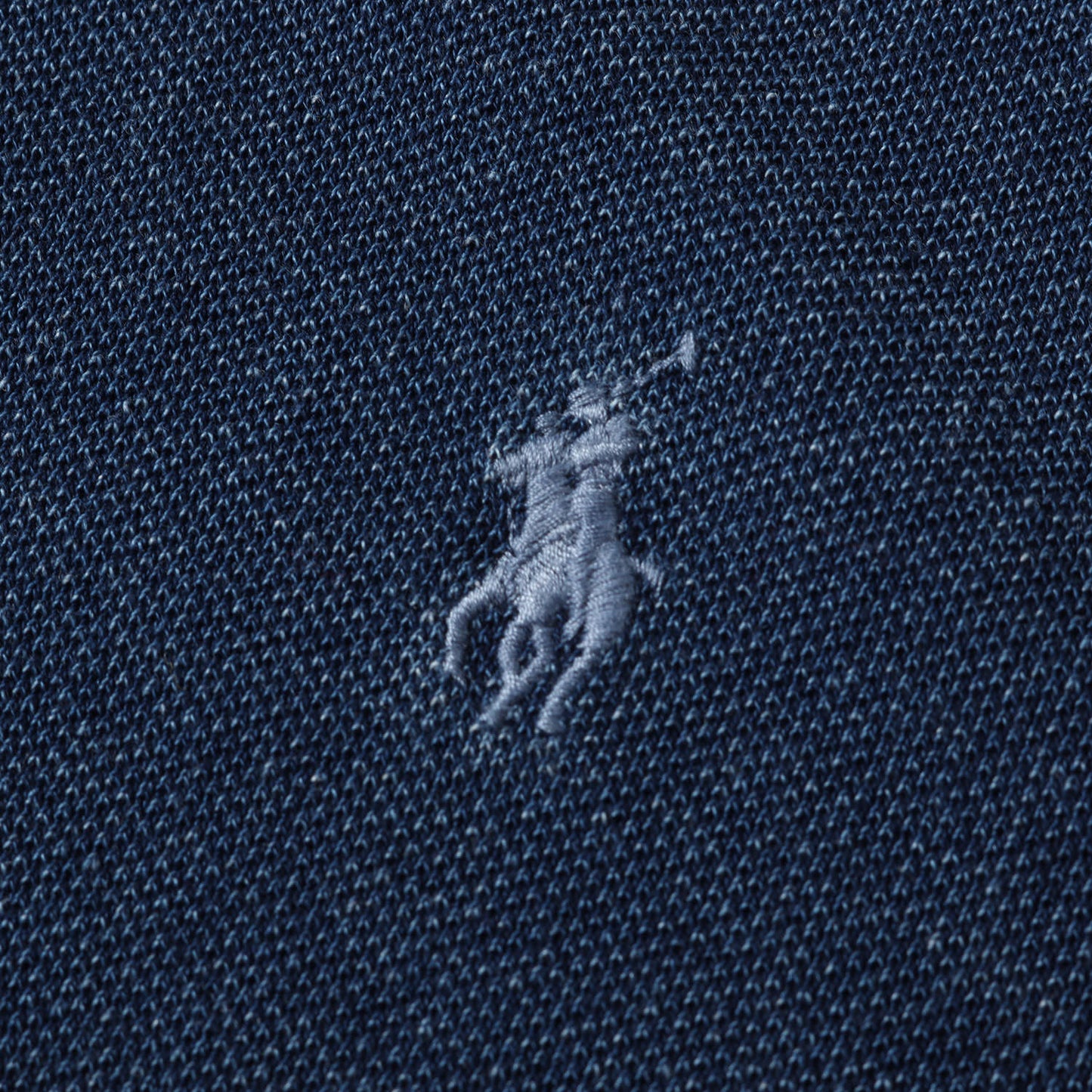 [現行タグ] ヴィンテージ加工 インディゴ 鹿の子 ポロシャツ(CUSTOM SLIM FIT)