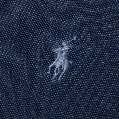 [現行タグ] ヴィンテージ加工 インディゴ 鹿の子 ポロシャツ(CUSTOM SLIM FIT)