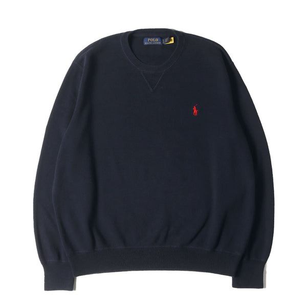 POLO Ralph Lauren (ポロ ラルフローレン) コットンリブ 前V クルー