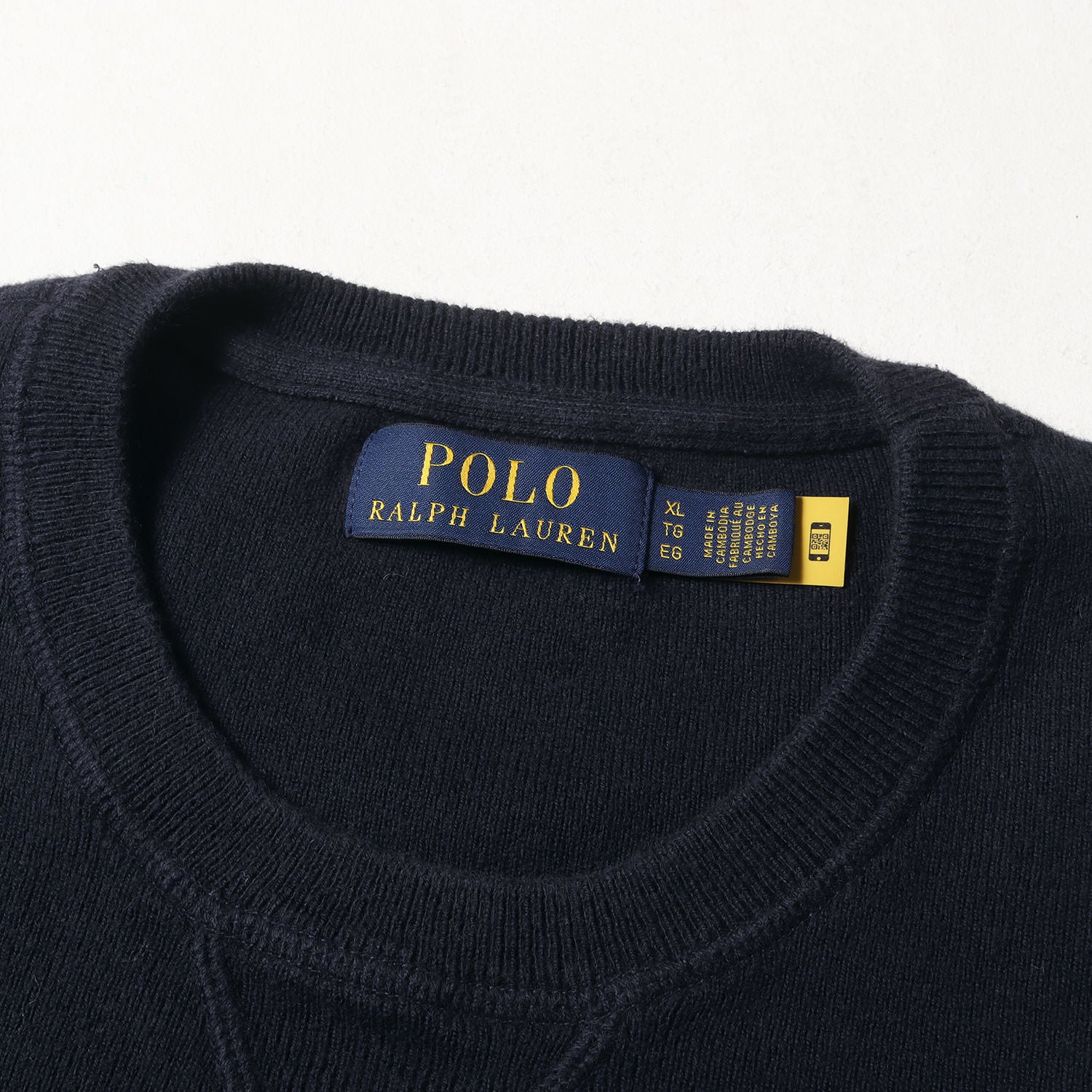 POLO Ralph Lauren (ポロ ラルフローレン) コットンリブ 前V クルー