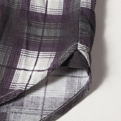 A CLOSED FEELING期 プリントチェック ウエスタン ネルシャツ