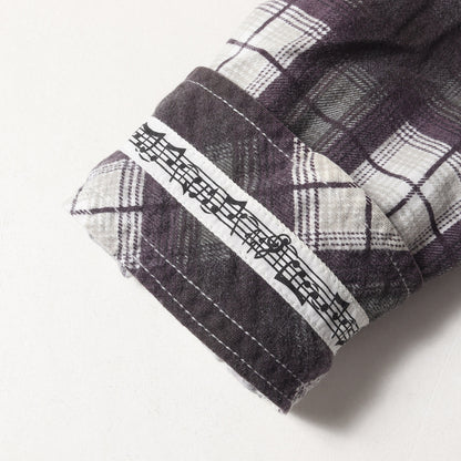 A CLOSED FEELING期 プリントチェック ウエスタン ネルシャツ