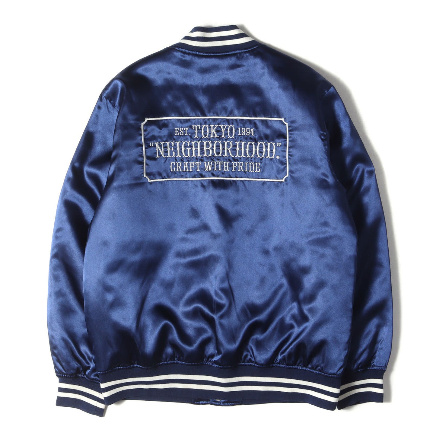 NEIGHBORHOOD (ネイバーフッド) ブランドロゴ刺繍 サテン スタジャン  