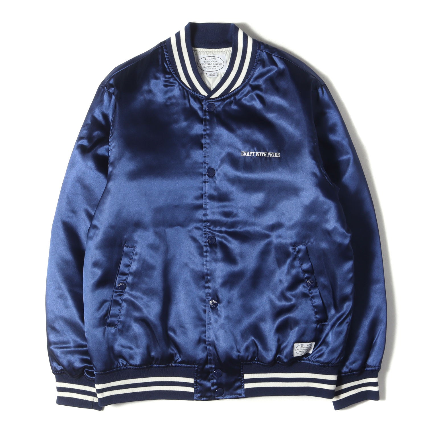 NEIGHBORHOOD (ネイバーフッド) ブランドロゴ刺繍 サテン スタジャン  