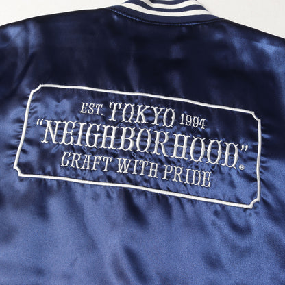 NEIGHBORHOOD (ネイバーフッド) ブランドロゴ刺繍 サテン スタジャン 