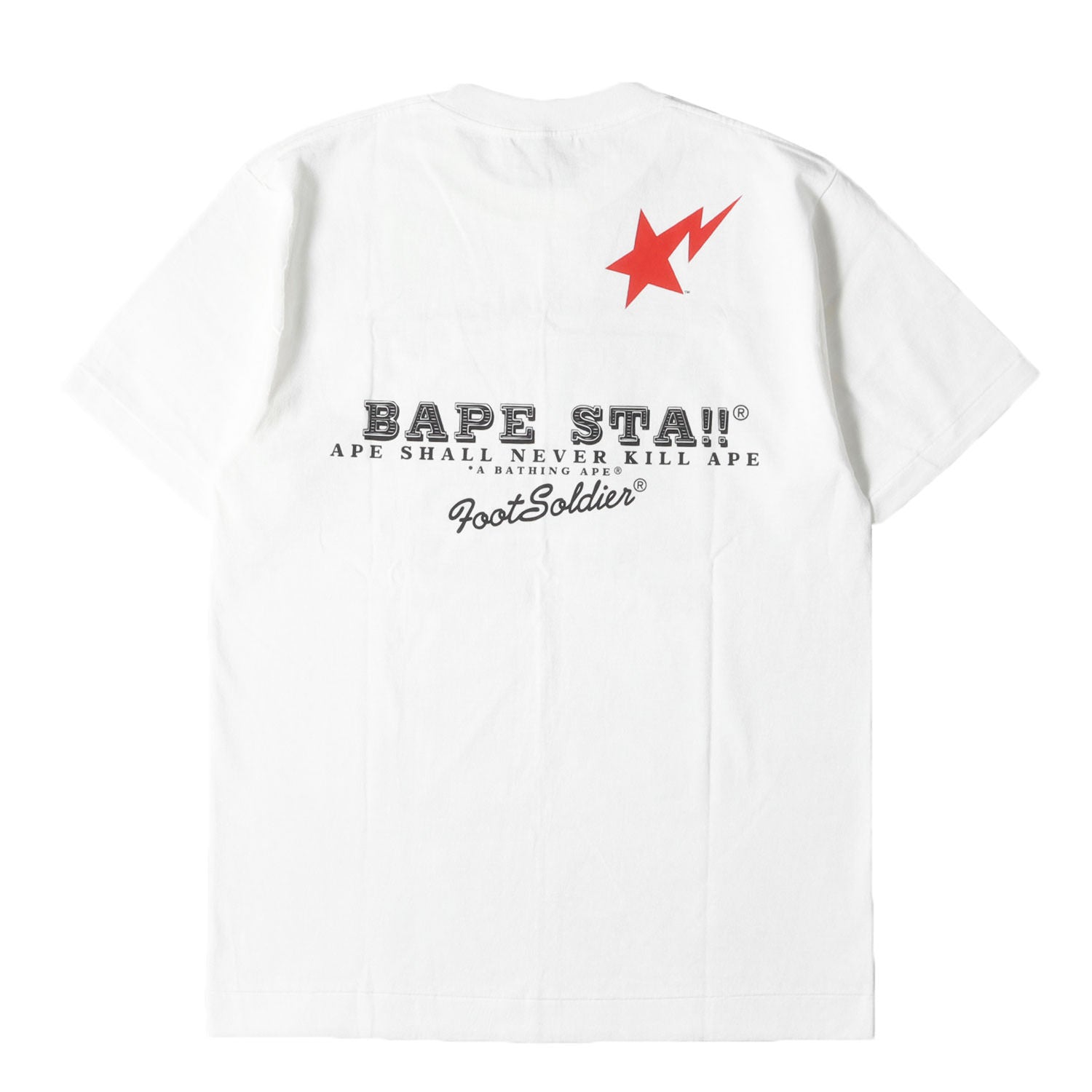 A BATHING APE Y2K Tシャツ 00s 初期系 白 M ジェネラル A BATHING APE (ア ベイシング エイプ) 00s FOOT SOLDIER限定