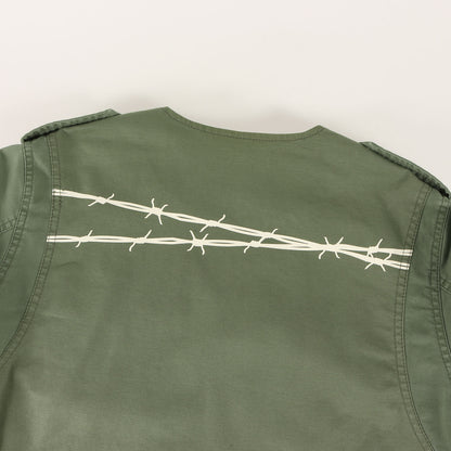 バーブワイヤー プリント ミリタリー ジャケット