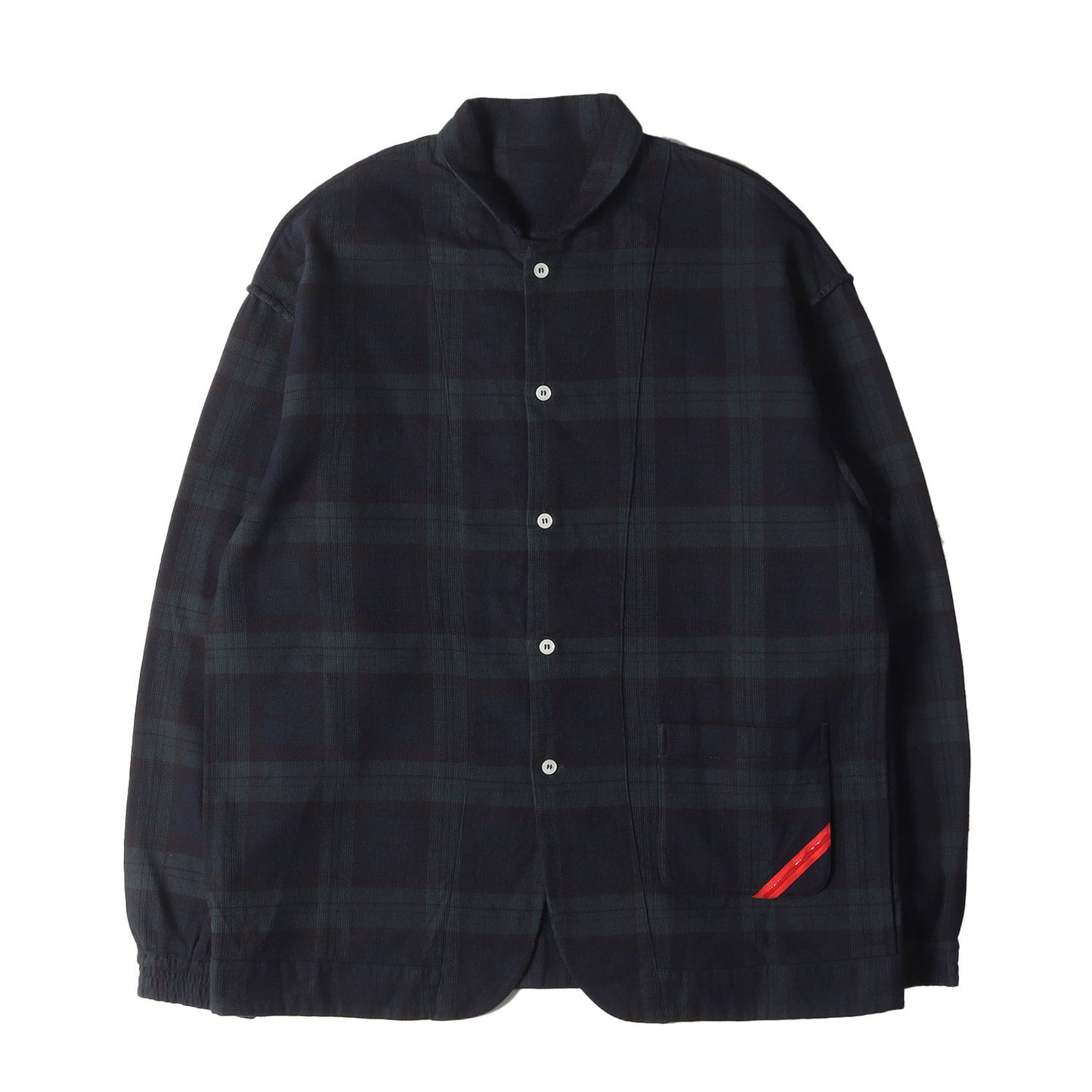 チェック ワッフル ナイトシャツ / パジャマシャツ(NIGHT SHIRT BW WAFFLE)