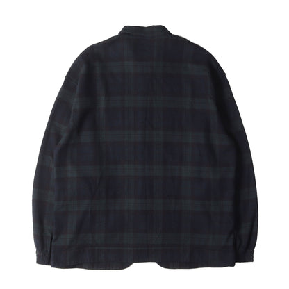 チェック ワッフル ナイトシャツ / パジャマシャツ(NIGHT SHIRT BW WAFFLE)