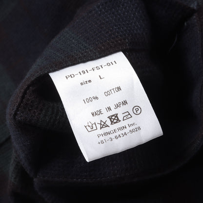 チェック ワッフル ナイトシャツ / パジャマシャツ(NIGHT SHIRT BW WAFFLE)