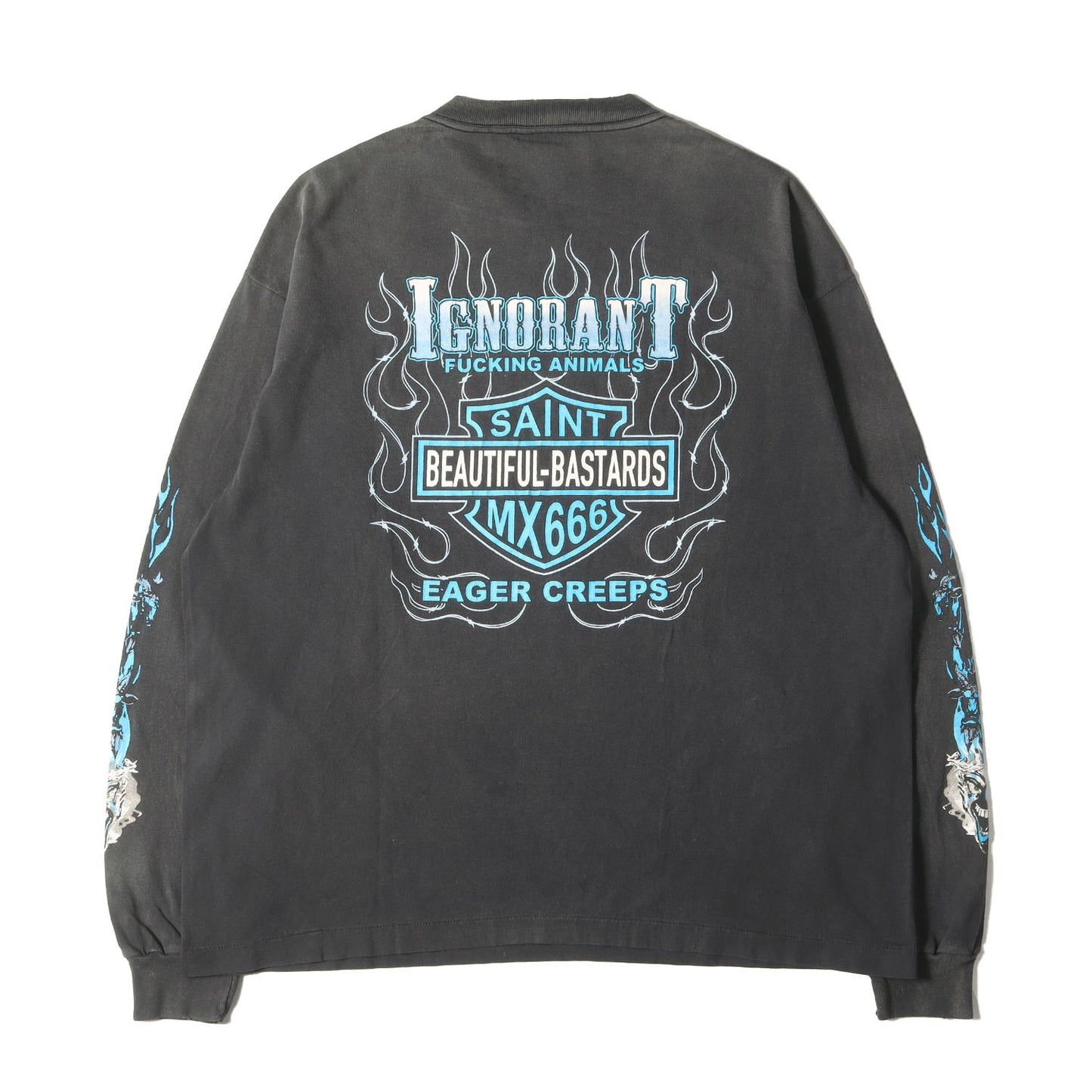 ls nude model boys SAINT MICHAEL (セントマイケル) 24AW ハーレーダビッドソン パロディー ロングスリーブ Tシャツ(LS TEE / BTFL) - ブランド古着の通販・買取 | BEEGLE by Boo-Bee