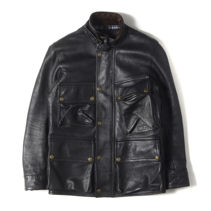 シープスキンレザー ライナーベスト付き モーターサイクル ジャケット(AD-10 SHEEPSKIN BMC JACKET)