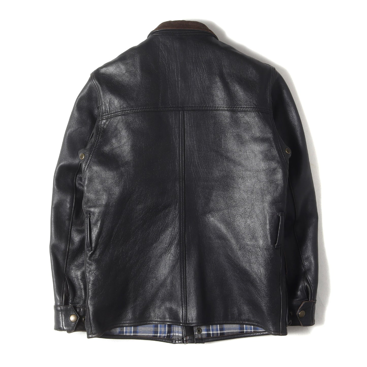 シープスキンレザー ライナーベスト付き モーターサイクル ジャケット(AD-10 SHEEPSKIN BMC JACKET)