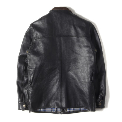 シープスキンレザー ライナーベスト付き モーターサイクル ジャケット(AD-10 SHEEPSKIN BMC JACKET)