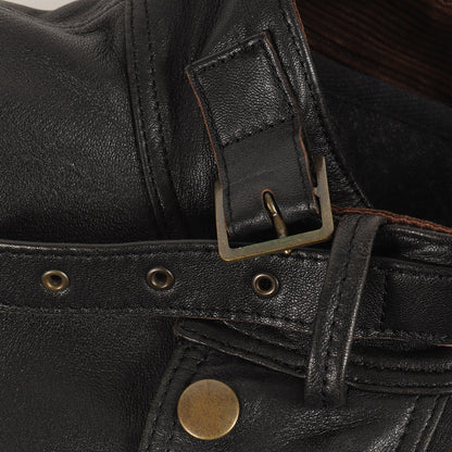 シープスキンレザー ライナーベスト付き モーターサイクル ジャケット(AD-10 SHEEPSKIN BMC JACKET)