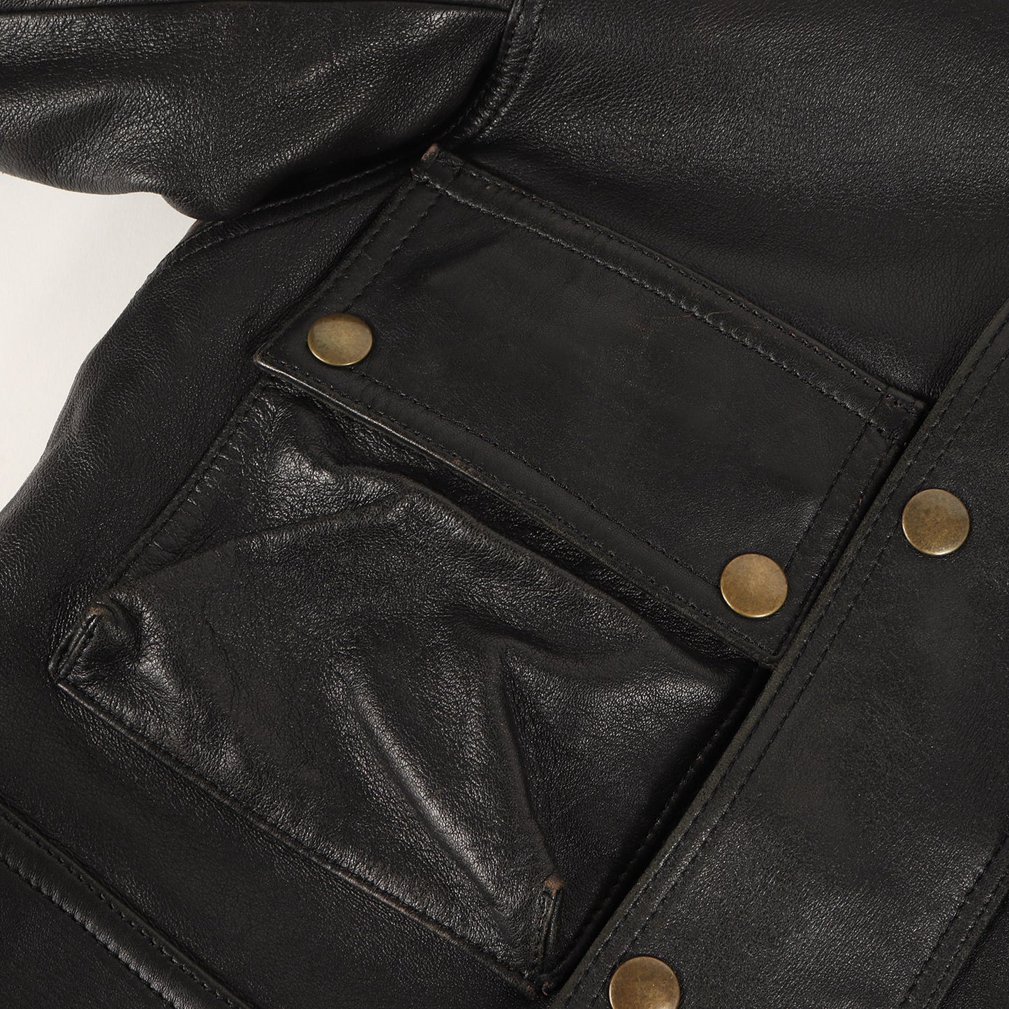 シープスキンレザー ライナーベスト付き モーターサイクル ジャケット(AD-10 SHEEPSKIN BMC JACKET)