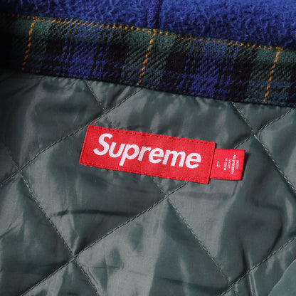 23AW フード付き 裏地キルティング チェック ネルシャツ(Tartan Flannel Hooded Shirt)