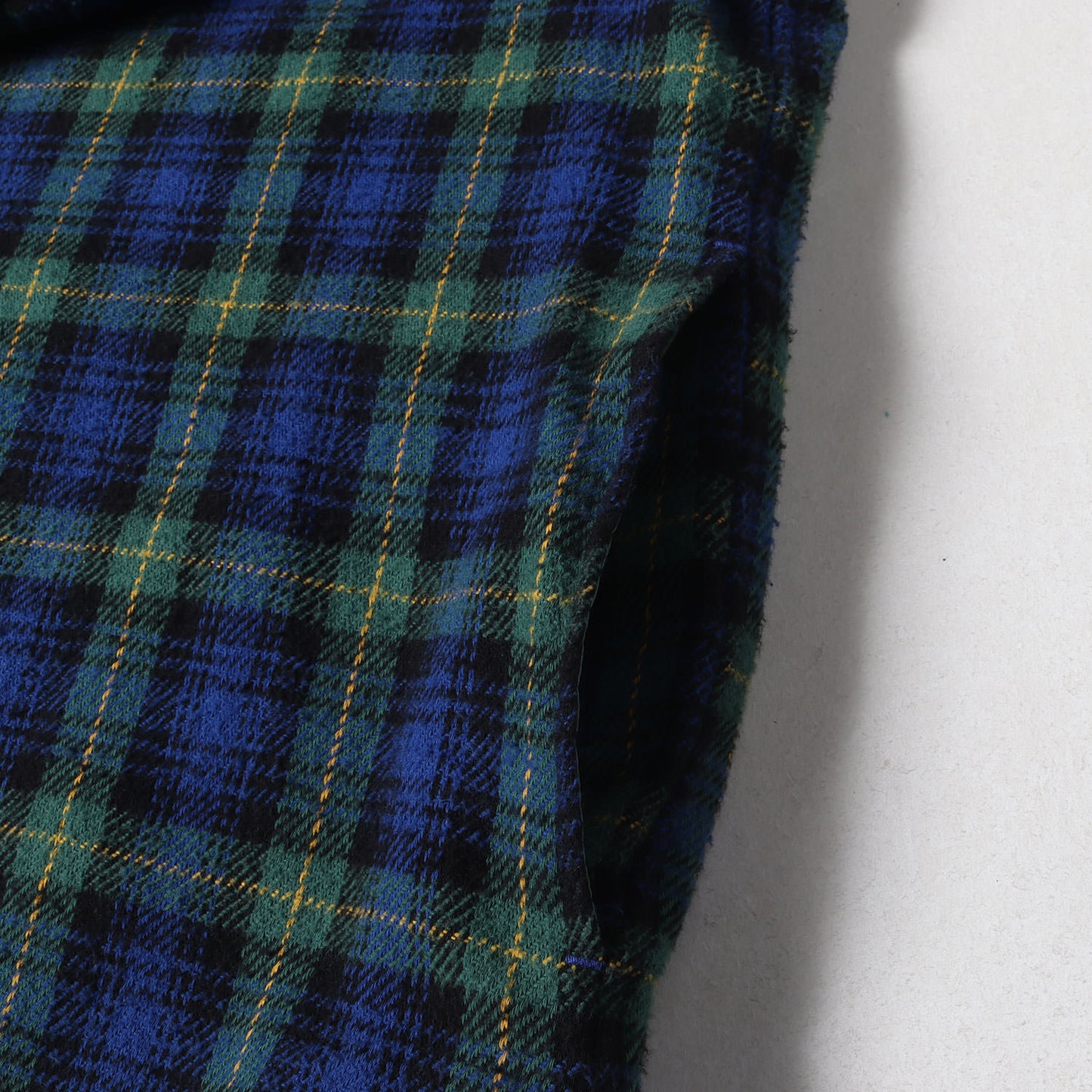 23AW フード付き 裏地キルティング チェック ネルシャツ(Tartan Flannel Hooded Shirt)
