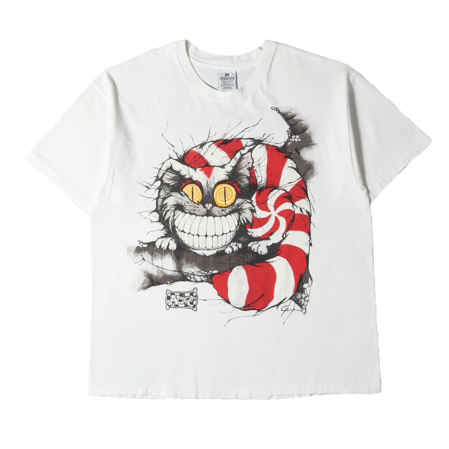 90s 不思議の国のアリス チェシャ猫 Tシャツ(ANDAZIAボディ / USA製)
