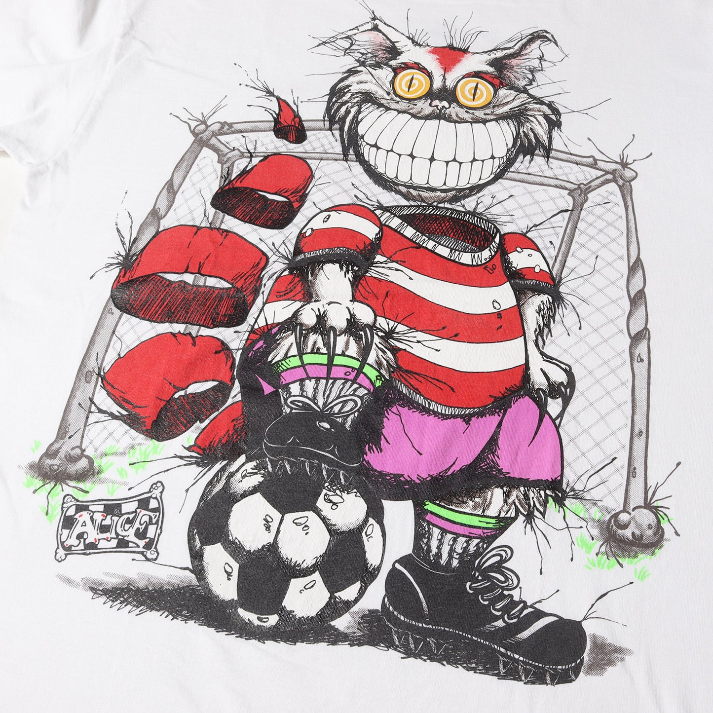 90s 不思議の国のアリス チェシャ猫 Tシャツ(ANDAZIAボディ / USA製)